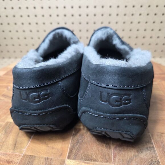 UGG ASCOT BLACK LEATHER SHEARLING LINED MOCCASIN SHOE US 17/ EU 51/ UK 16 main image 10
